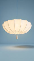 Cream Scalloped Fabric Pendant