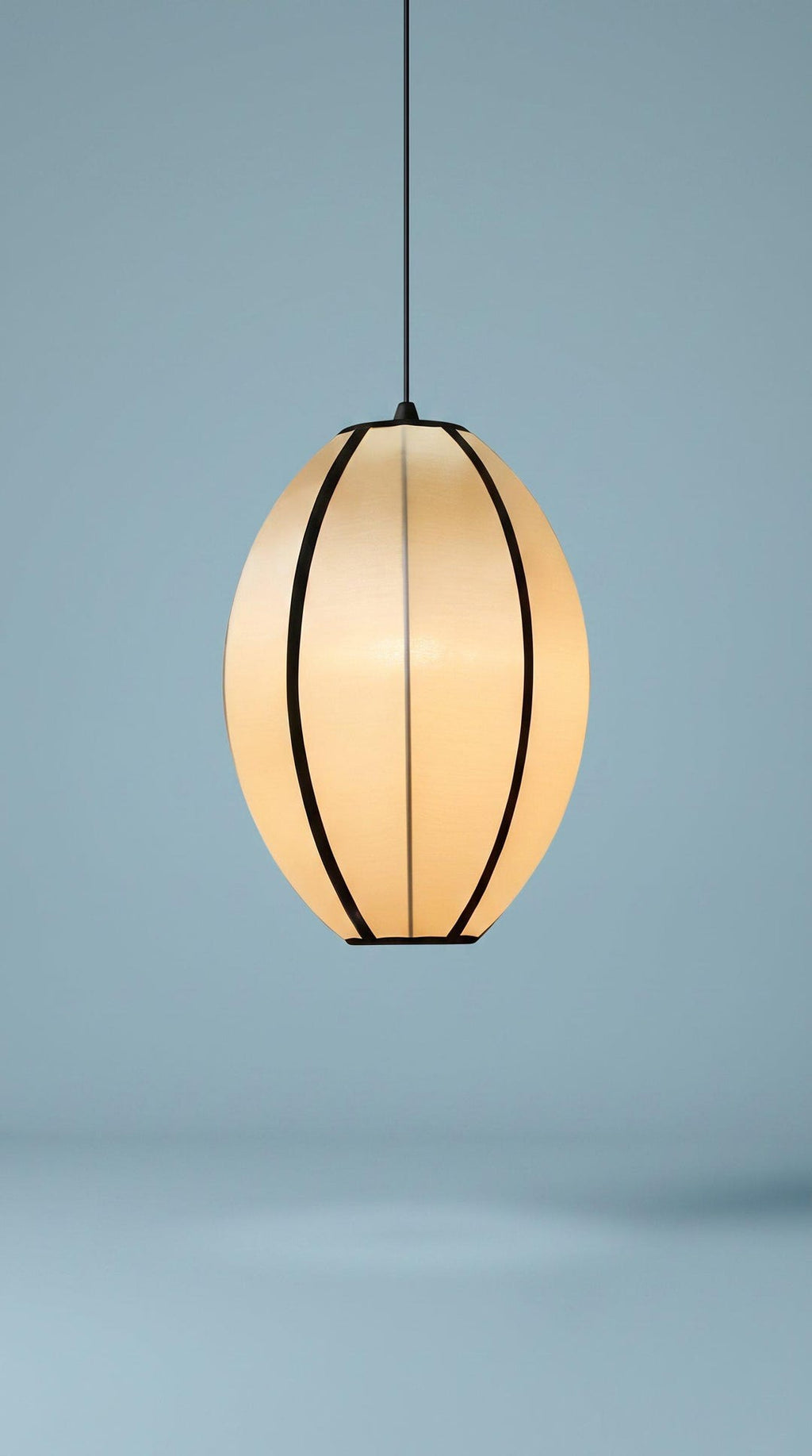 Tall Oval Silk Lantern Pendant