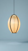 Tall Oval Silk Lantern Pendant