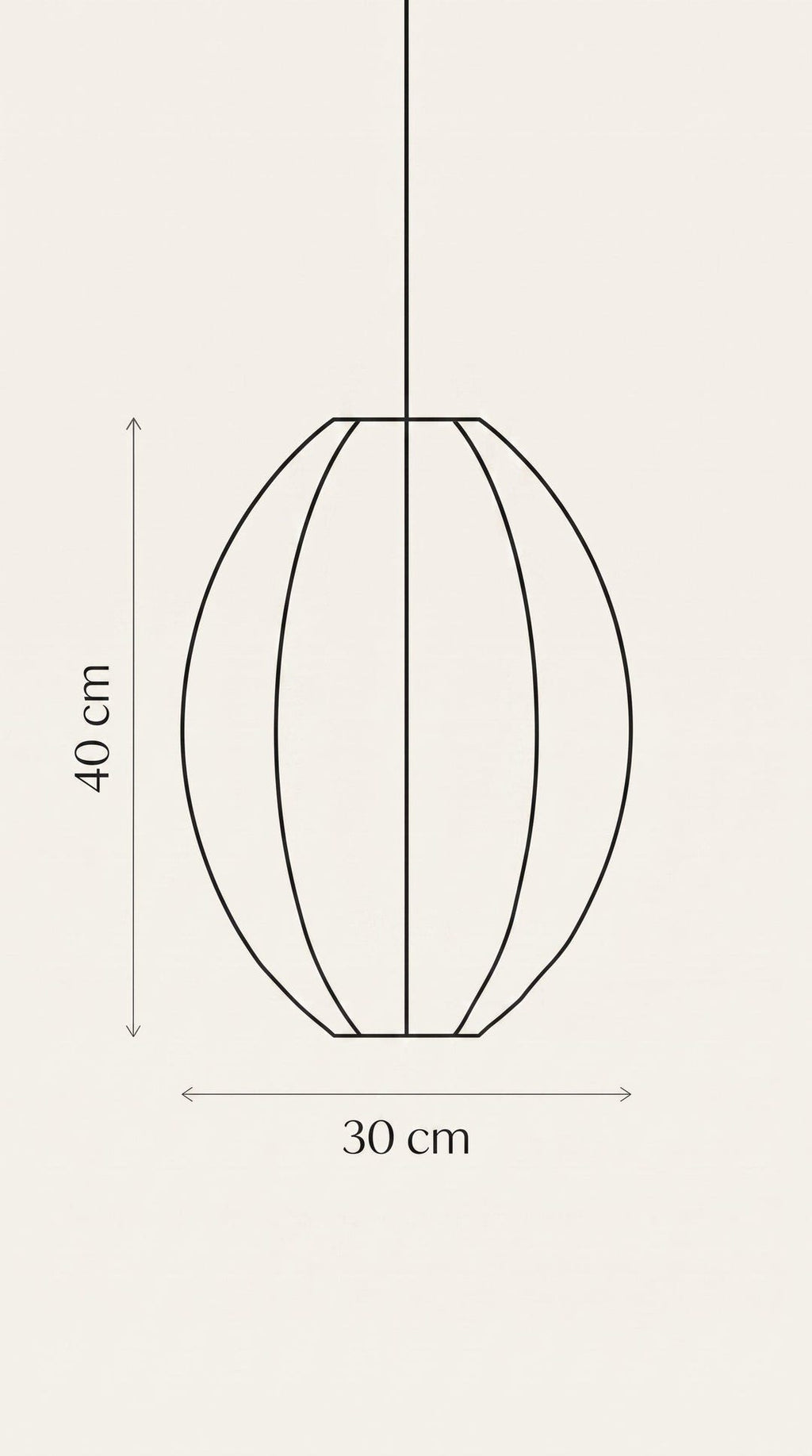 Tall Oval Silk Lantern Pendant