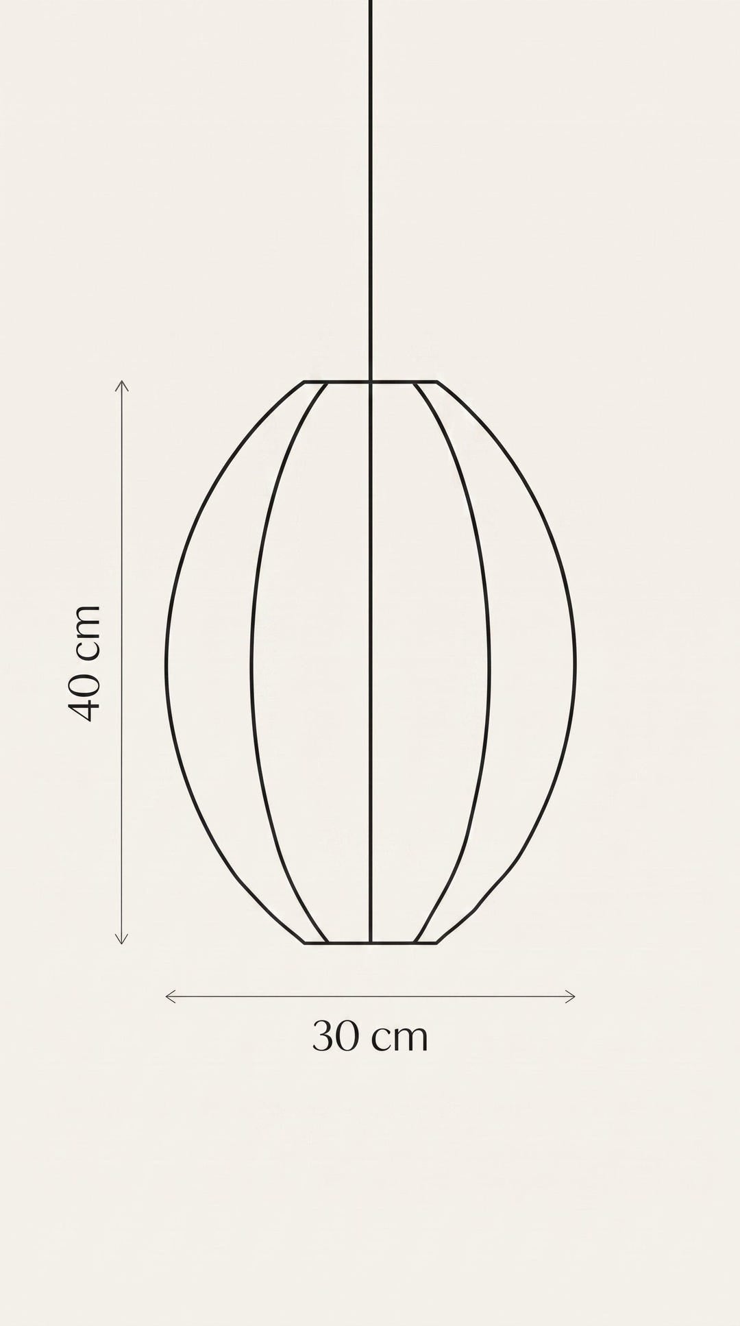 Tall Oval Silk Lantern Pendant
