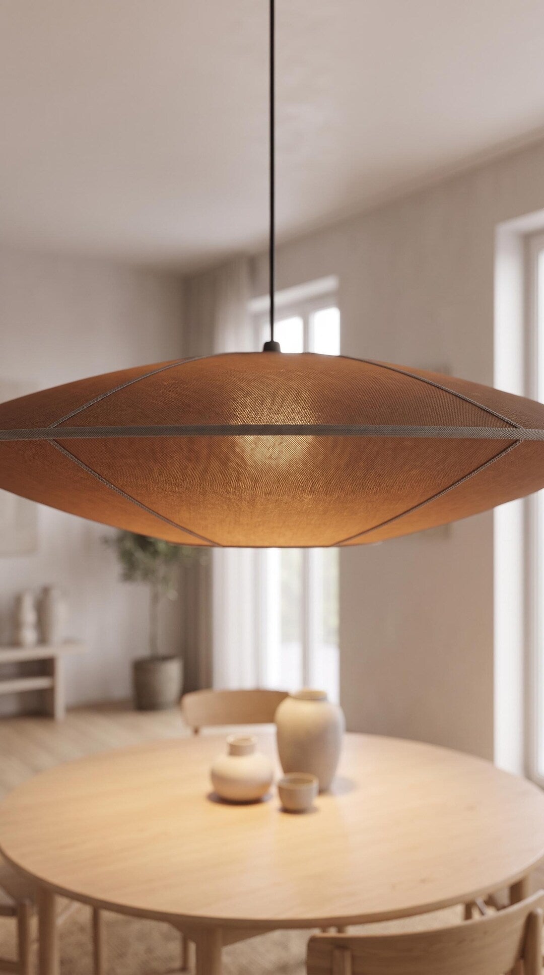 Brown Silk Saucer Pendant