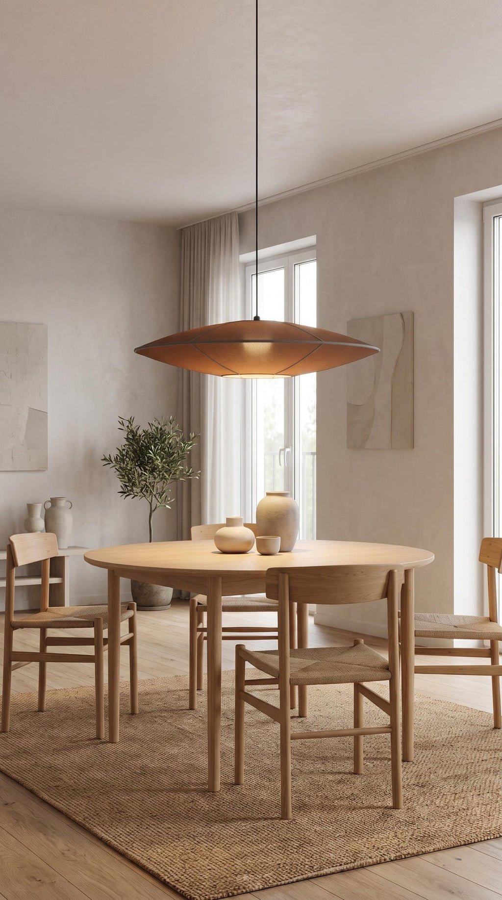 Brown Silk Saucer Pendant