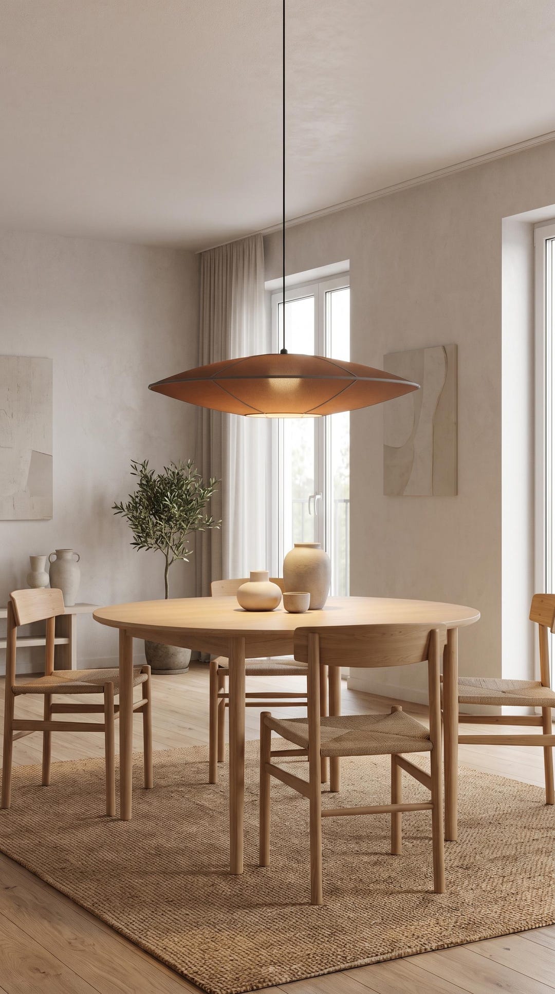 Brown Silk Saucer Pendant
