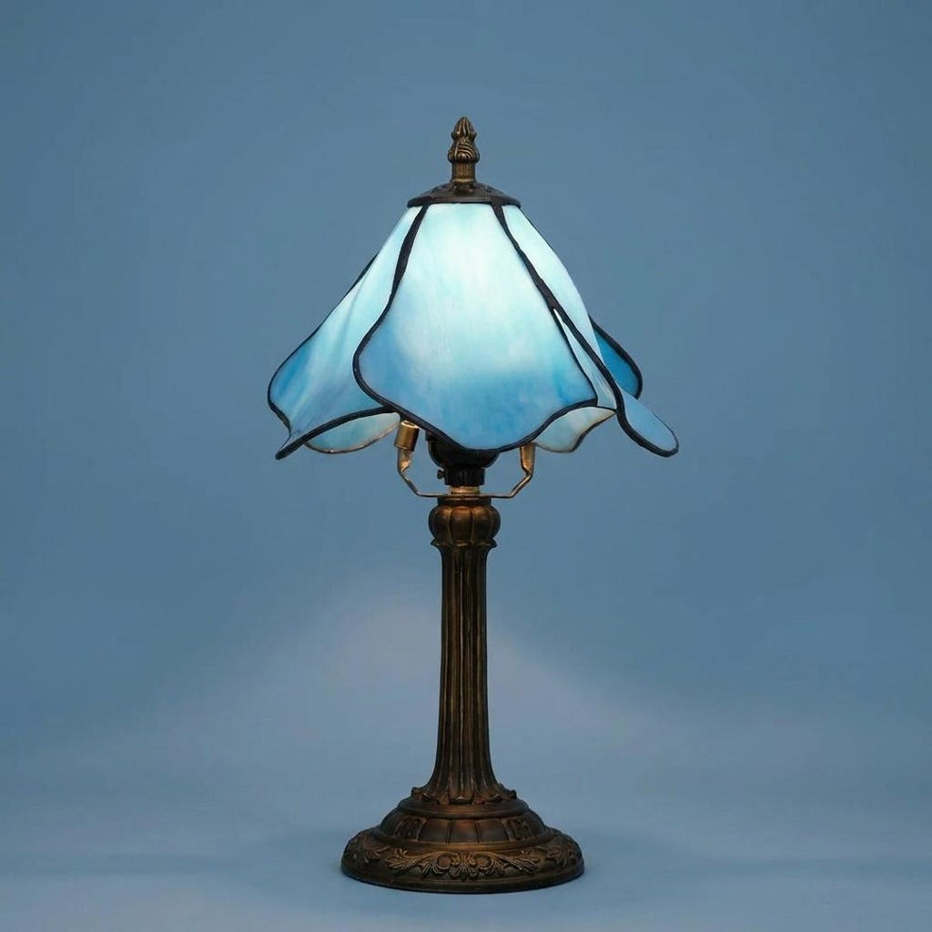 Blue Stained Glass Tiffany Lamp
