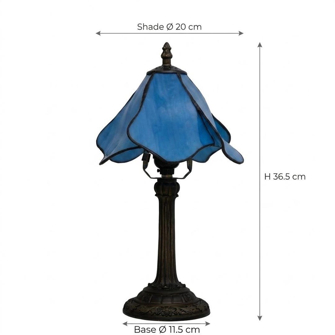 Blue Stained Glass Tiffany Lamp