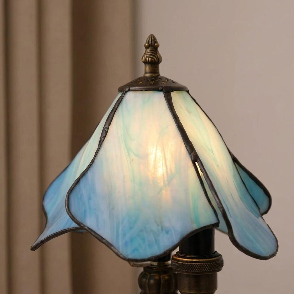 Blue Stained Glass Tiffany Lamp