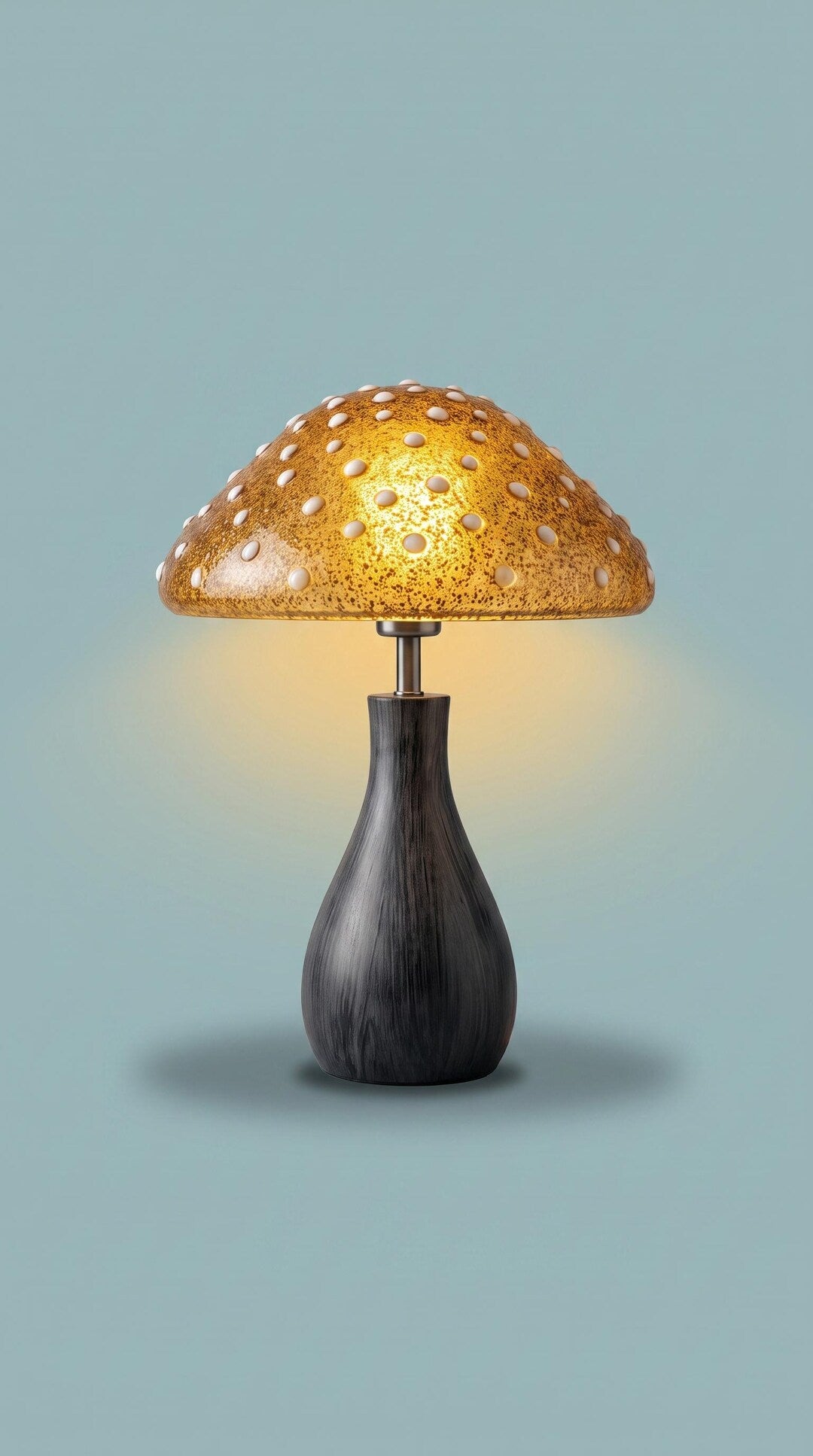 Amanita Mushroom Stained Glass Lamp