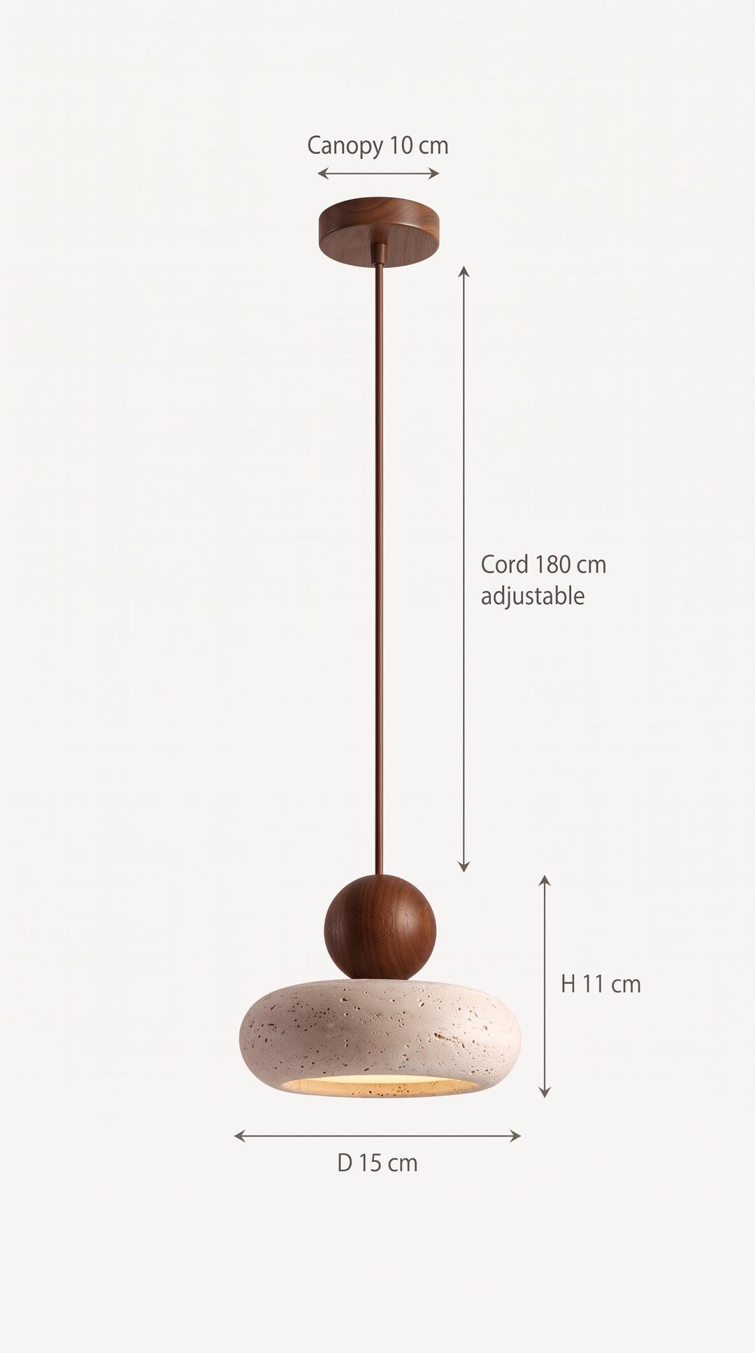 Travertine Stone Pendant Light
