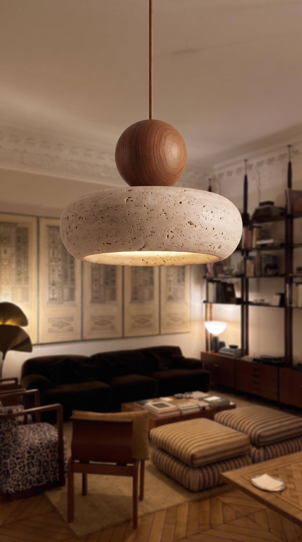 Travertine Stone Pendant Light