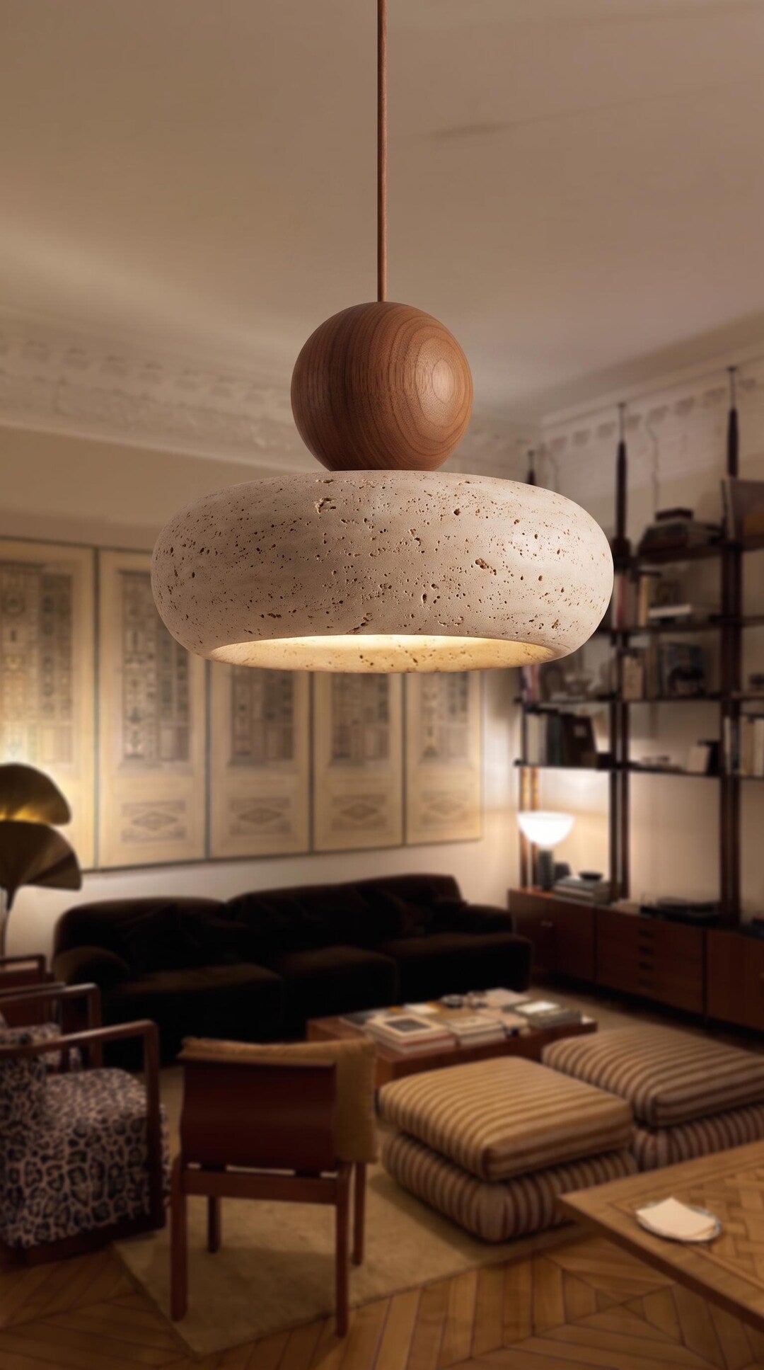 Travertine Stone Pendant Light
