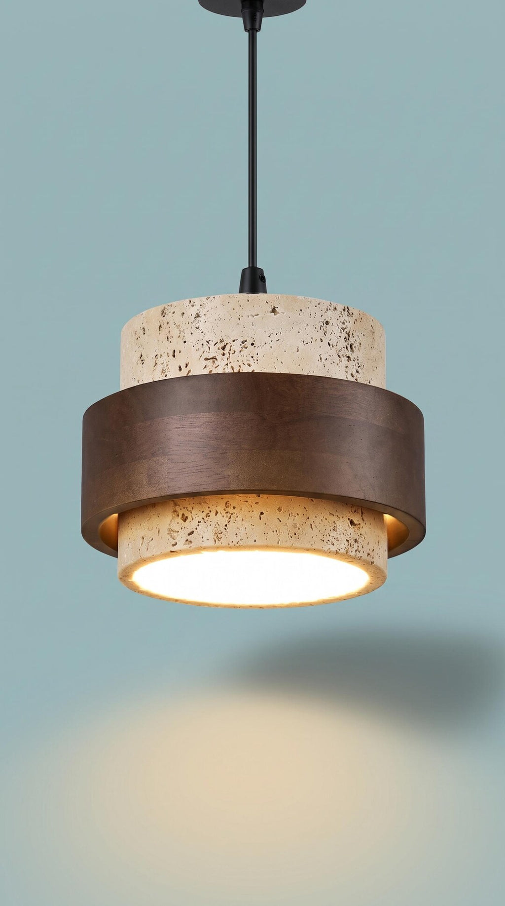 Travertine Walnut Pendant Light