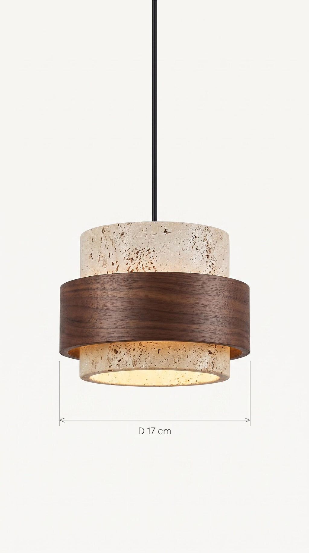 Travertine Walnut Pendant Light
