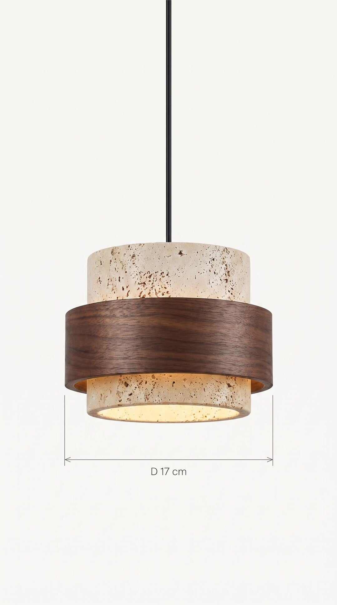 Travertine Walnut Pendant Light