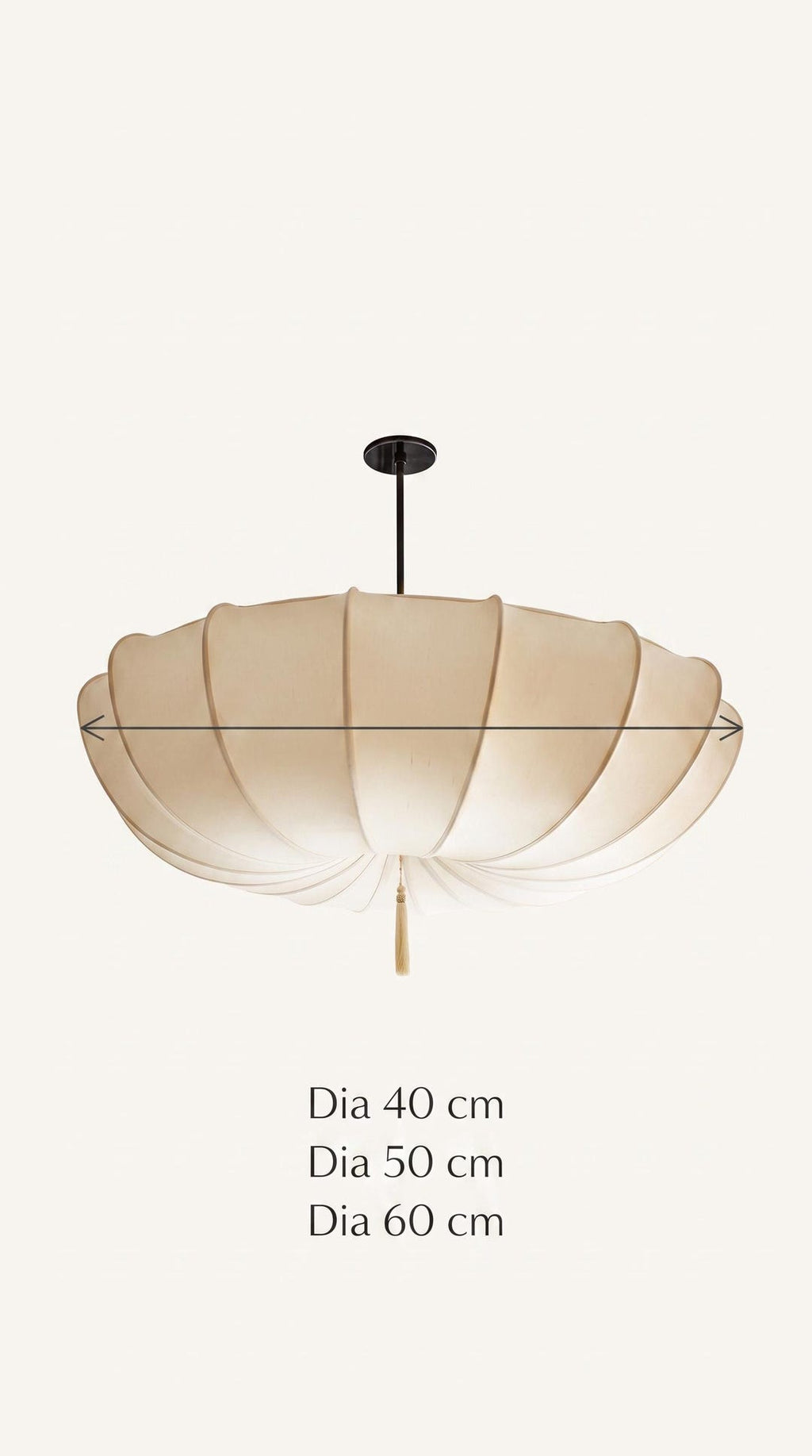 Cream Scalloped Fabric Pendant