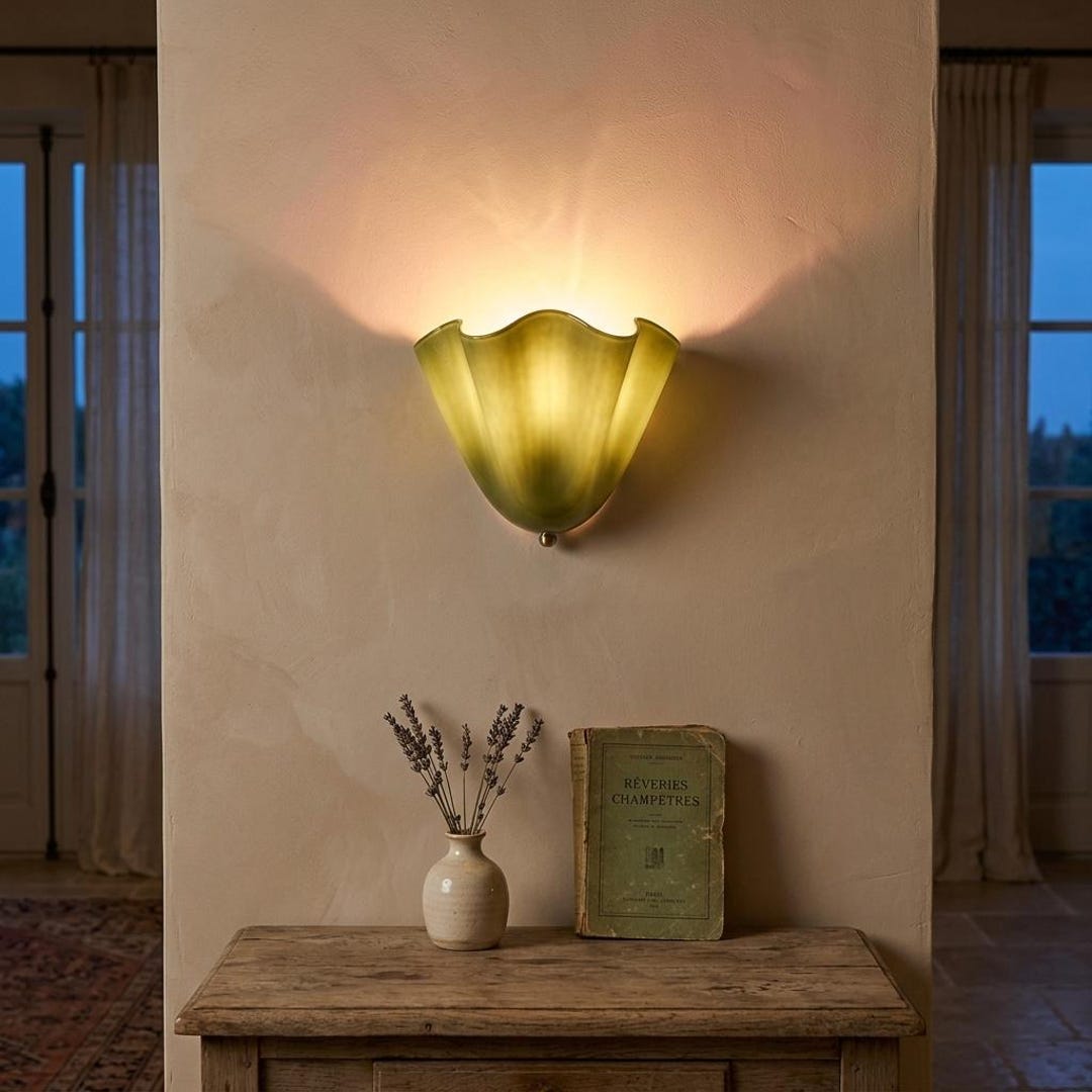 Vintage Shell Glass Sconce