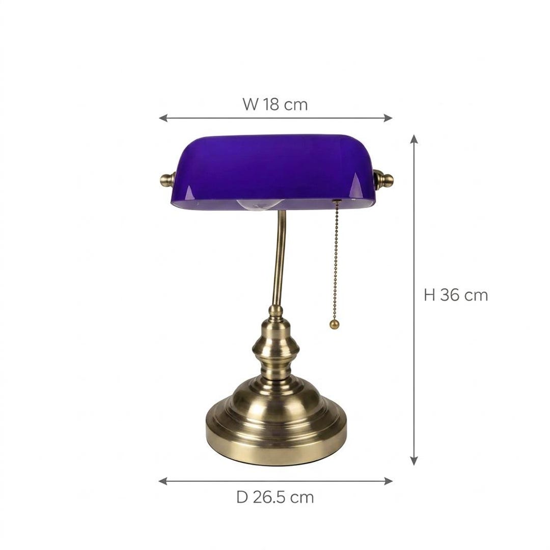 Cobalt Glass Bankers Desk Lamp