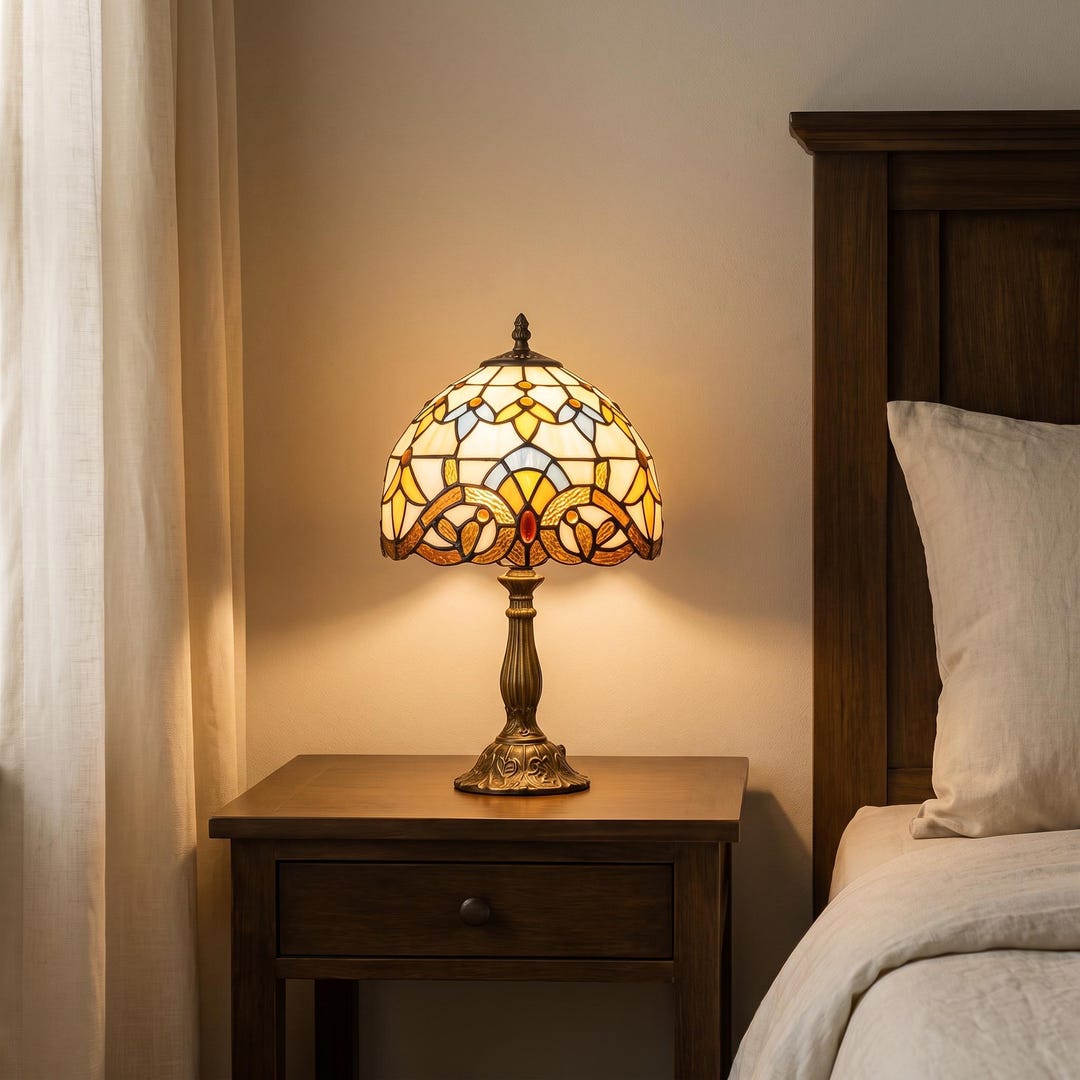 Baroque Stained Glass Table Lamp