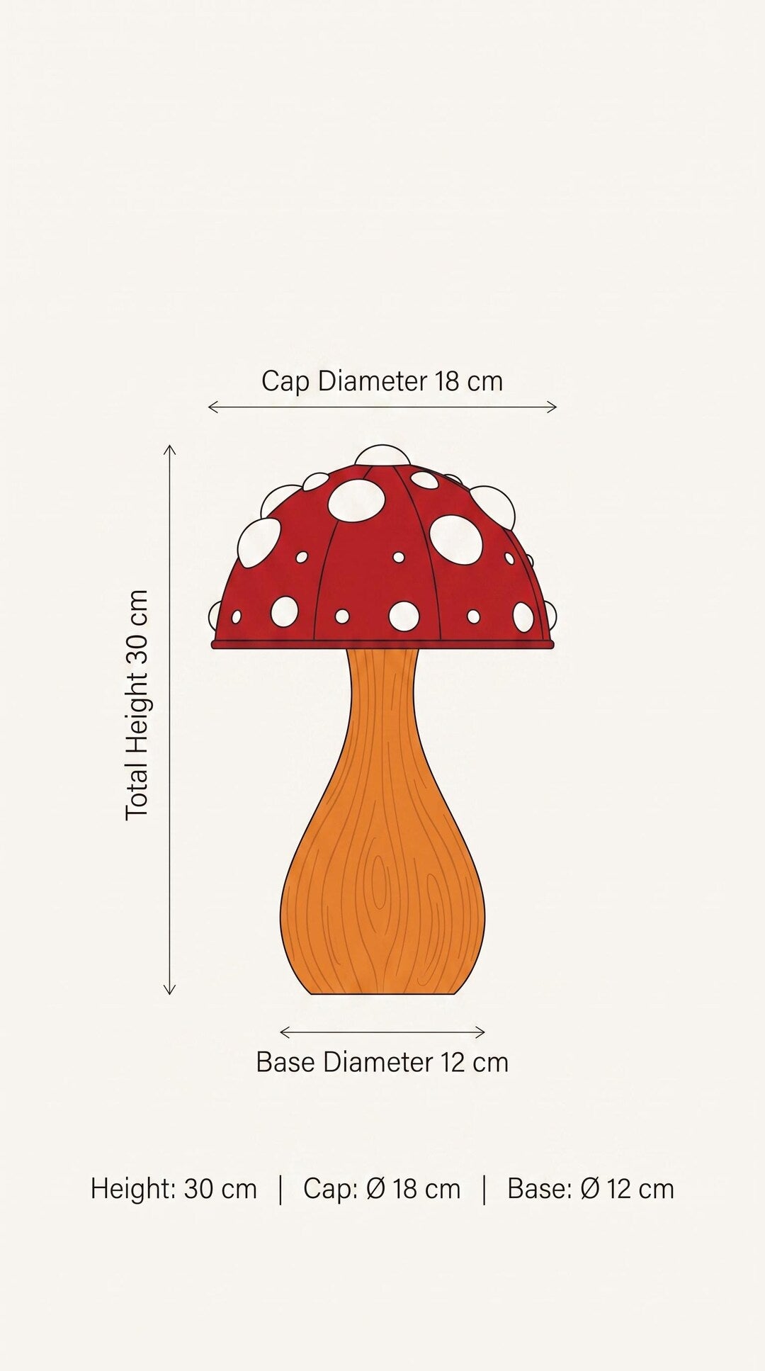 Amanita Mushroom Stained Glass Lamp