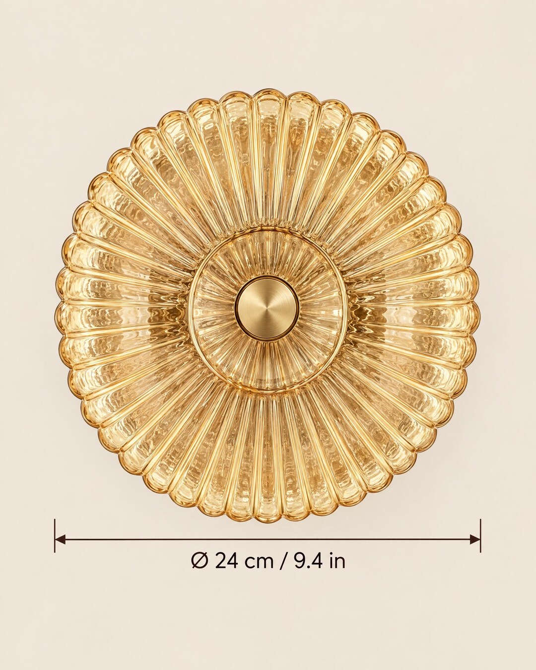 Fluted Glass Sunburst Wall Sconce