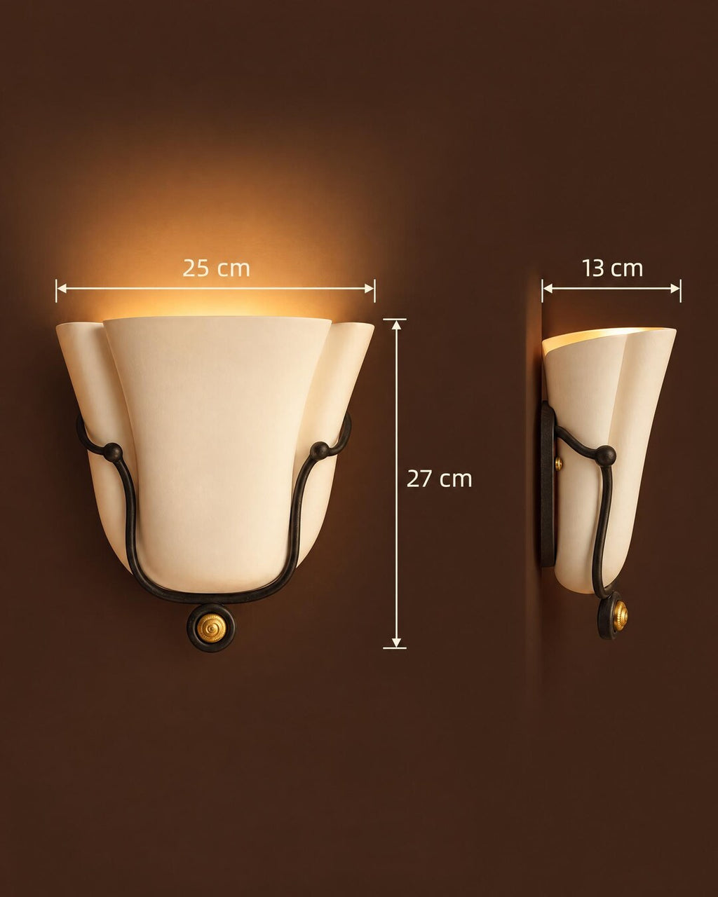 Pleated Glazed Ceramic Wall Sconce