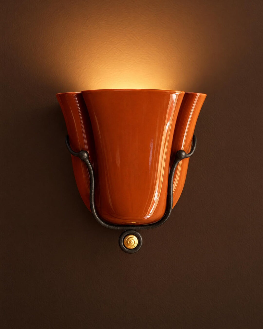 Pleated Glazed Ceramic Wall Sconce
