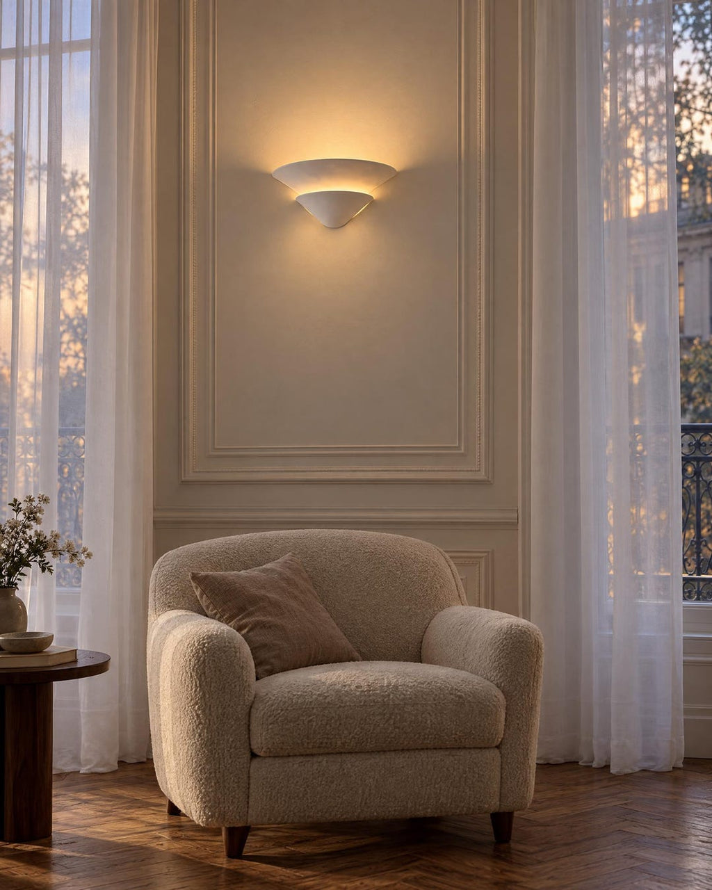 Two-Tier Plaster Wall Sconce