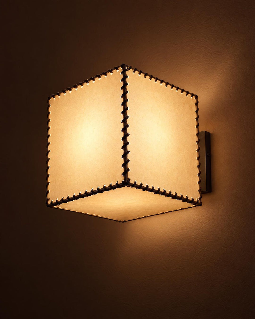 Japanese Kraft Paper Cube Wall Lamp