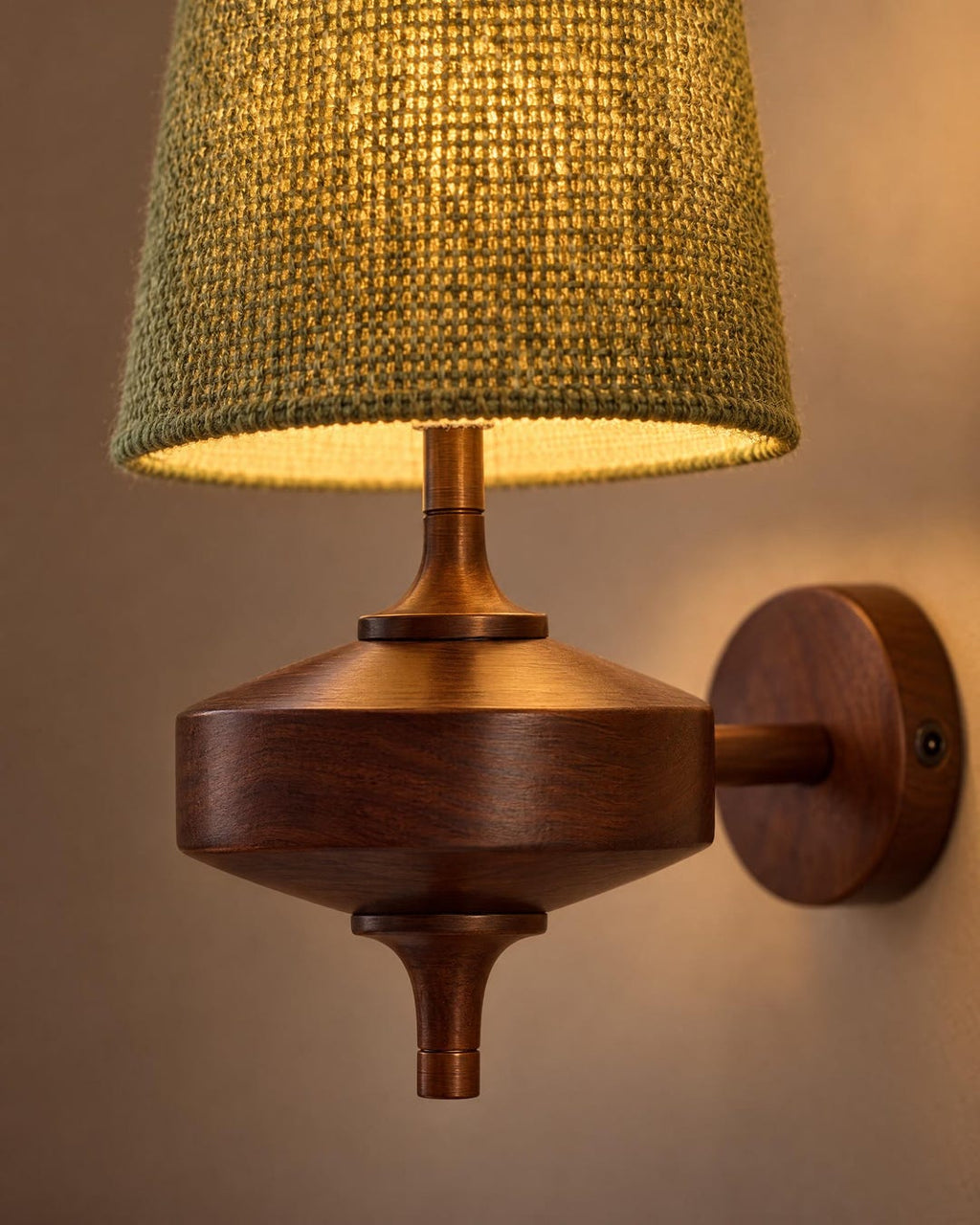 Knitted Shade Wood Wall Sconce