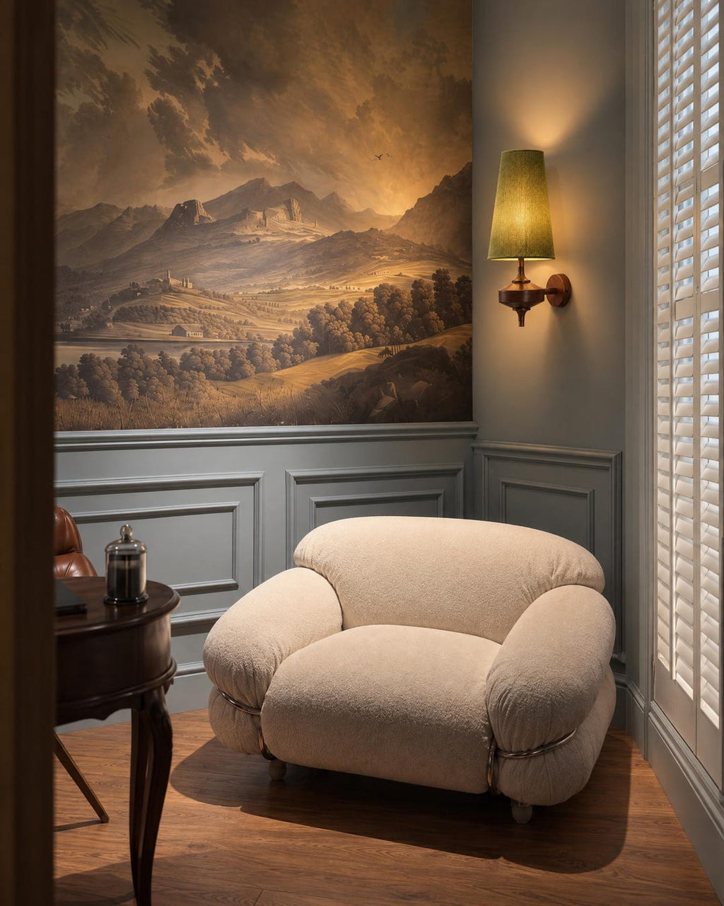 Knitted Shade Wood Wall Sconce