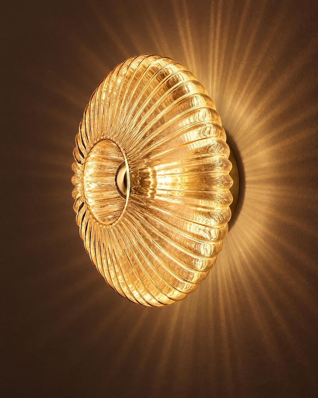 Fluted Glass Sunburst Wall Sconce