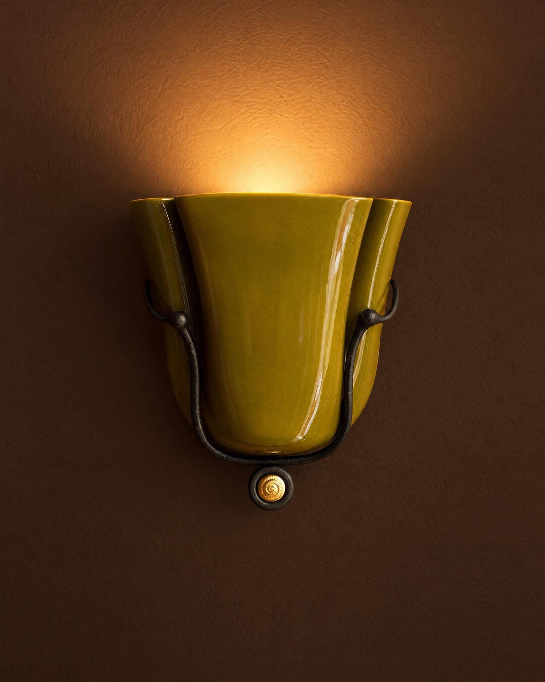 Pleated Glazed Ceramic Wall Sconce