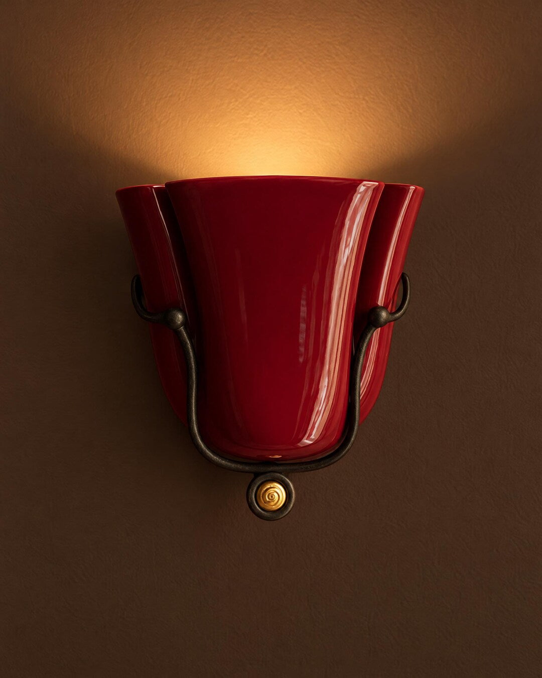 Pleated Glazed Ceramic Wall Sconce