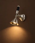 Adjustable Polished Metal Spotlight Sconce