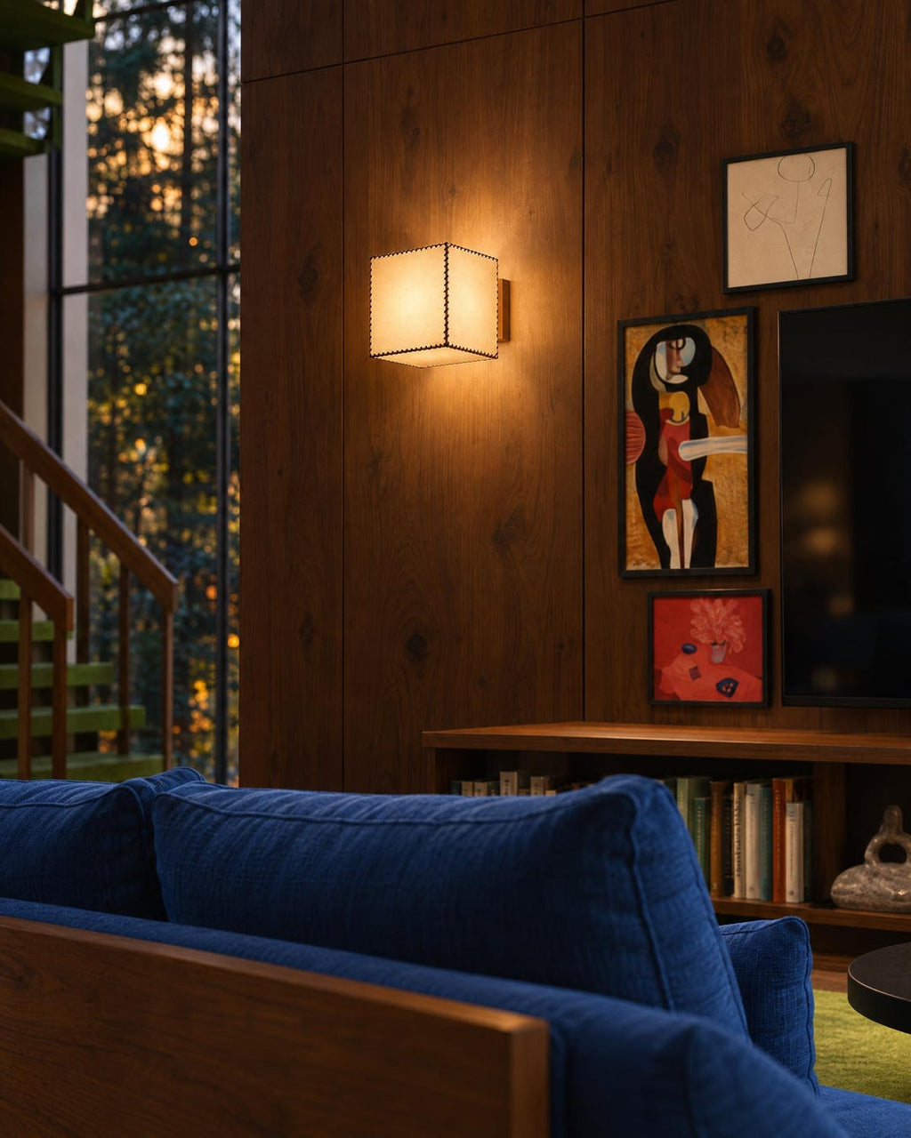 Japanese Kraft Paper Cube Wall Lamp