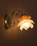 Vintage Brass Flower Wall Sconce