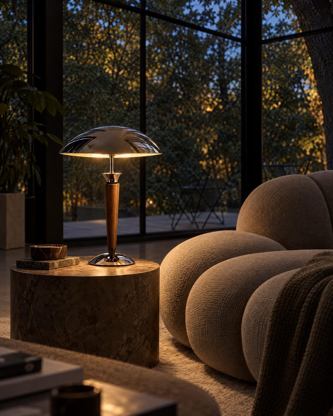 Bauhaus Silver Dome Table Lamp